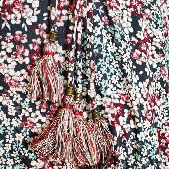 Knox Rose Floral Bohemian Dress with Tassels Sz XXL - Picture 4 of 5